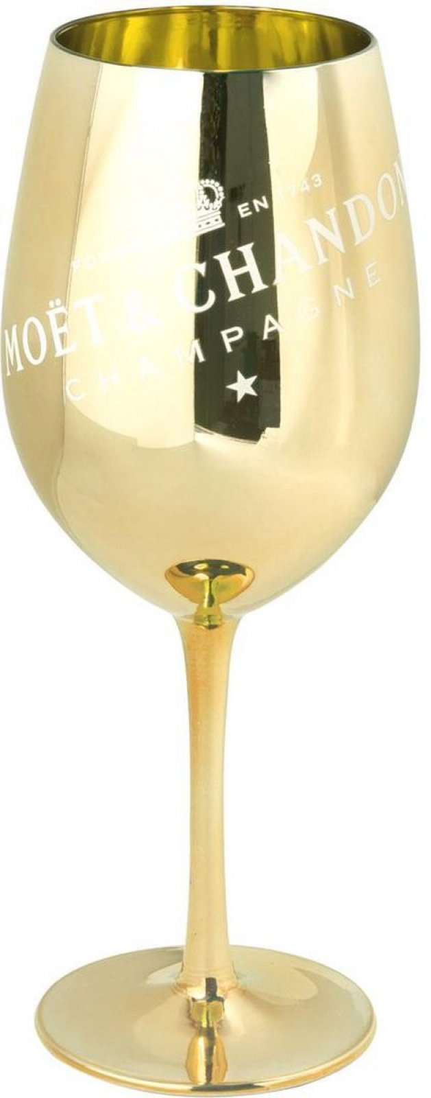 Ice Imperial Lot de 6 flûtes à champagne en verre véritable Doré