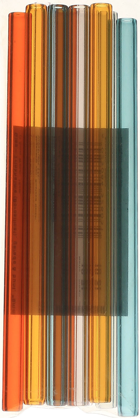 Bunte Glas-Trinkhalme Borosilicat gerade 15 cm 10 Stück