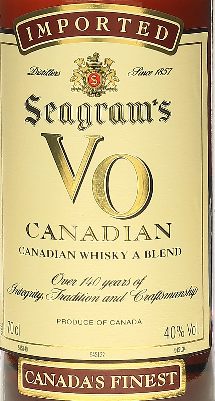 Seagrams VO Canadian Whisky Exquisite Flavor