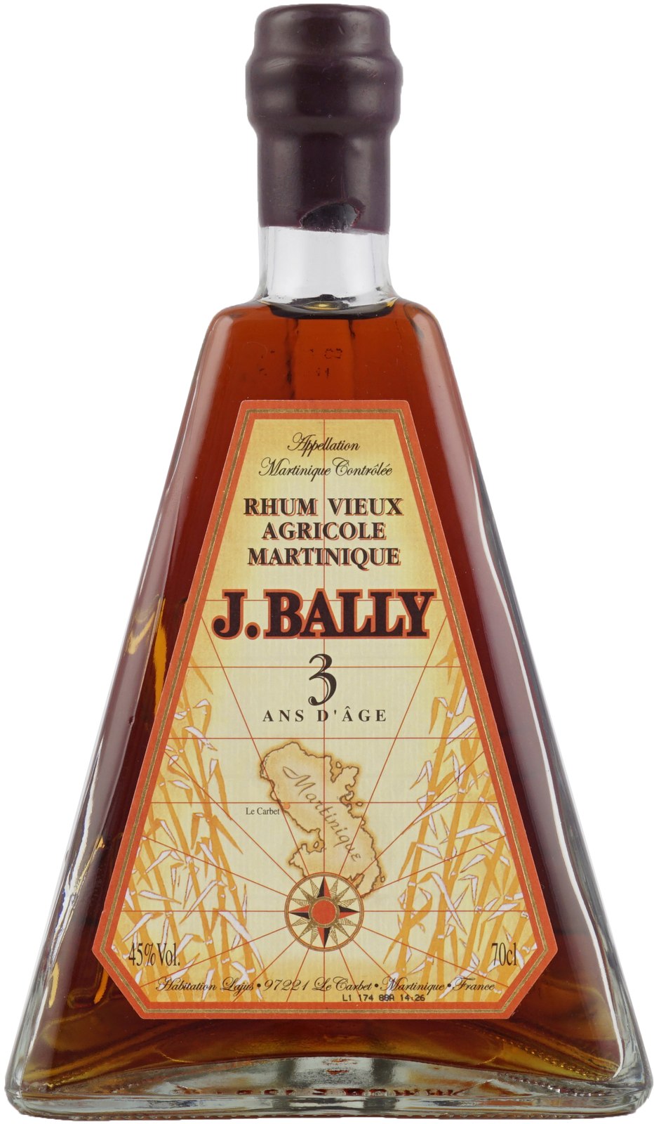 J. Bally 3 Jahre 700 ml. 45 Vol. aus Martinique