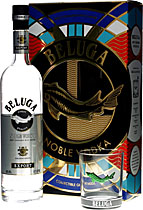 Beluga Vodka Geschenkset mit Glas in der 700 ml Flasche