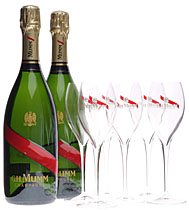Champagner Mumm Grand Cordon als Set im Shop kaufen