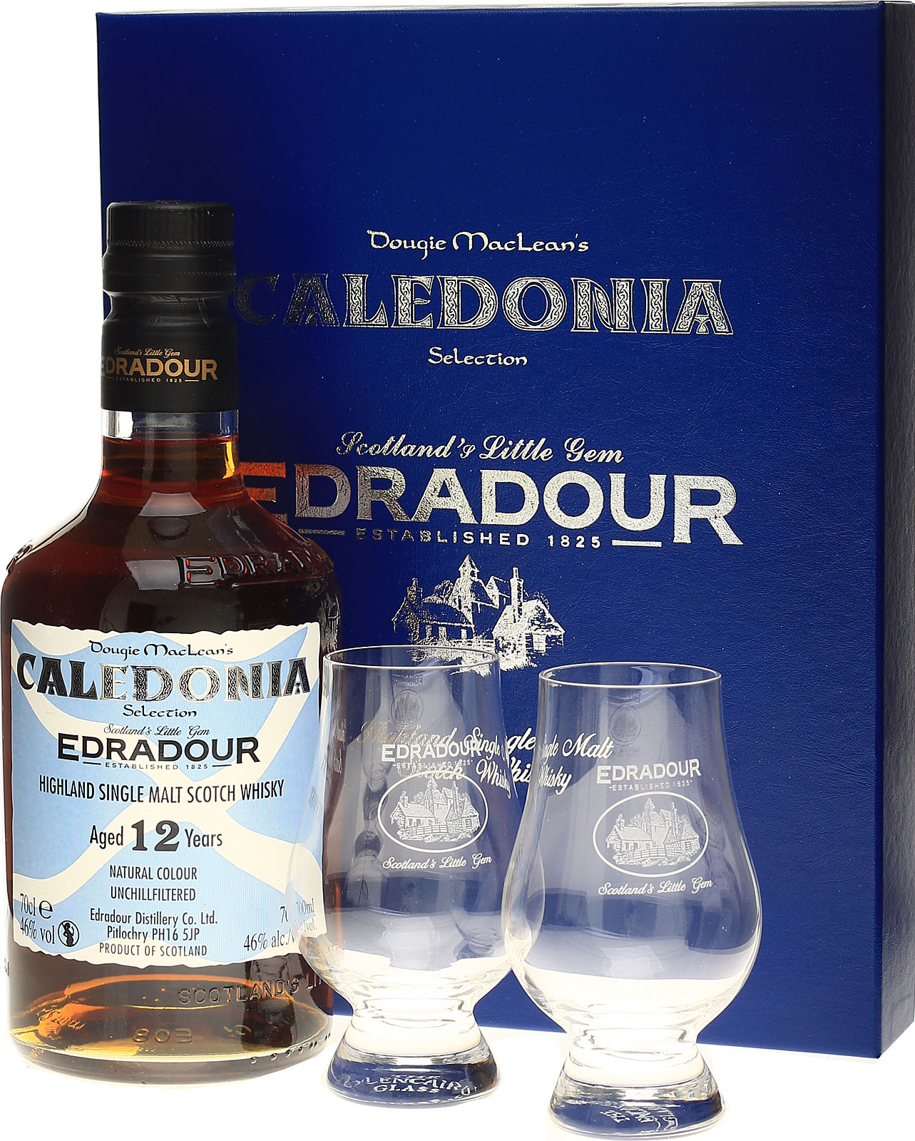 Caledonia mit Geschenkset Edradour Selection 12 Jahre