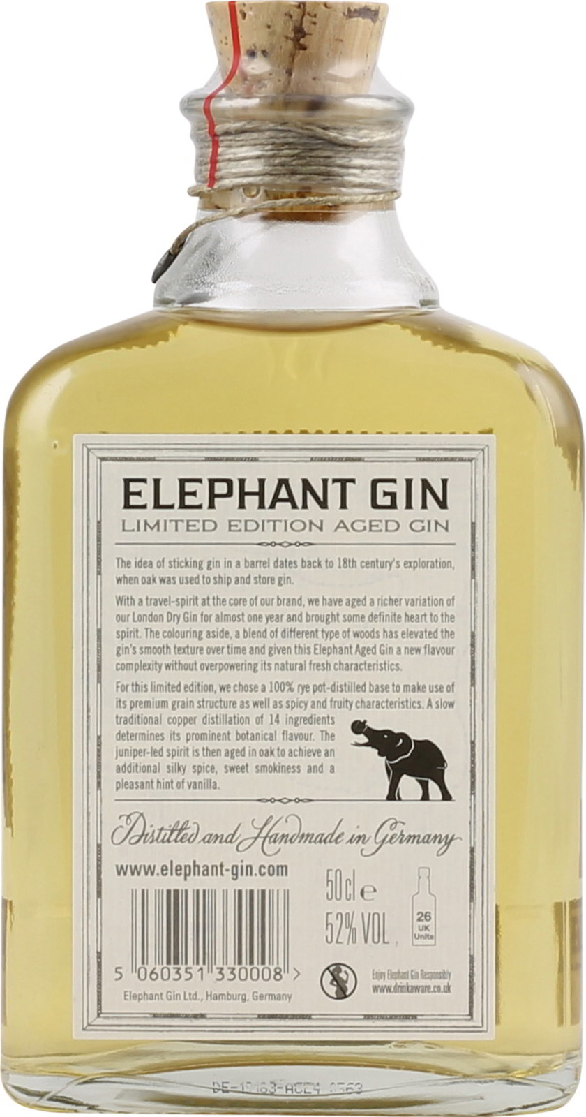 Elephant Aged Gin 500 ml Der Gelagerte Premium Gin aus Deutschland