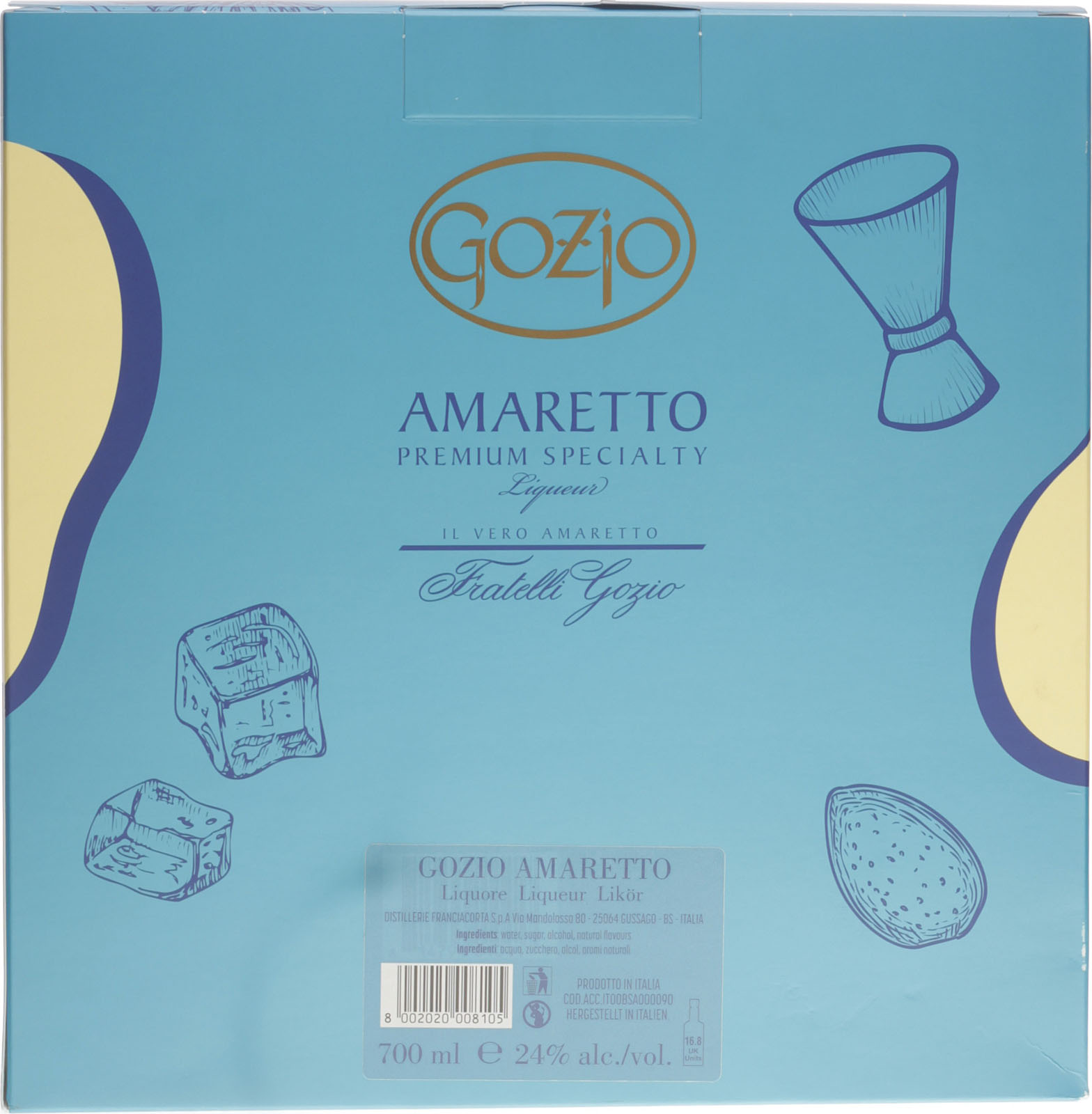 Gozyo Franciacorta Gozio Amaretto Geschenkset mit Glas kaufen