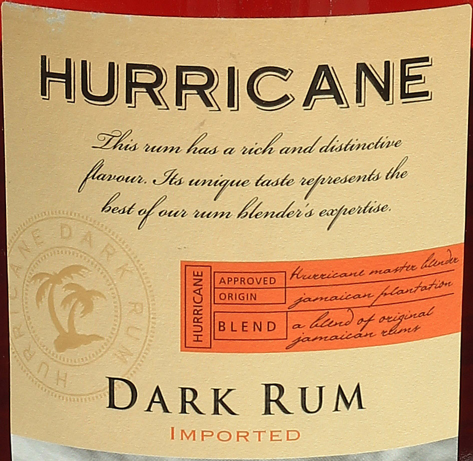 Hurricane Dark Rum aus Jamaika hier bei uns im Shop