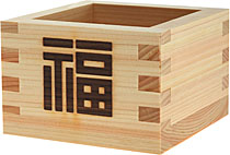 Japanischer Sakebecher Masu aus Holz -Gl�ck-