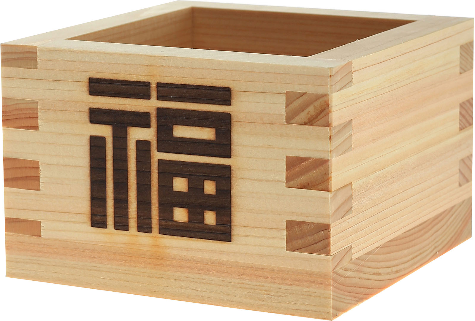 Japanischer Sakebecher Masu aus Holz Glück