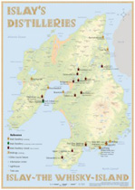 Karte der Destillerien auf Islay in Postergröße Karte der Destillerien auf Islay in Postergröße