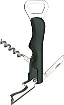 Korkenzieher + Flaschen�ffner schwarz