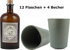 Monkey 47 Gin 12 x 0,5 Liter + 6 x The Becher zum Sparp