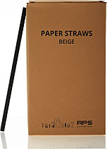 Papier Trinkhalme, schwarz, ø 8 mm x 23 cm, 250 Stk. Papier Trinkhalme, schwarz, ø 8 mm x 23 cm, 250 Stk.