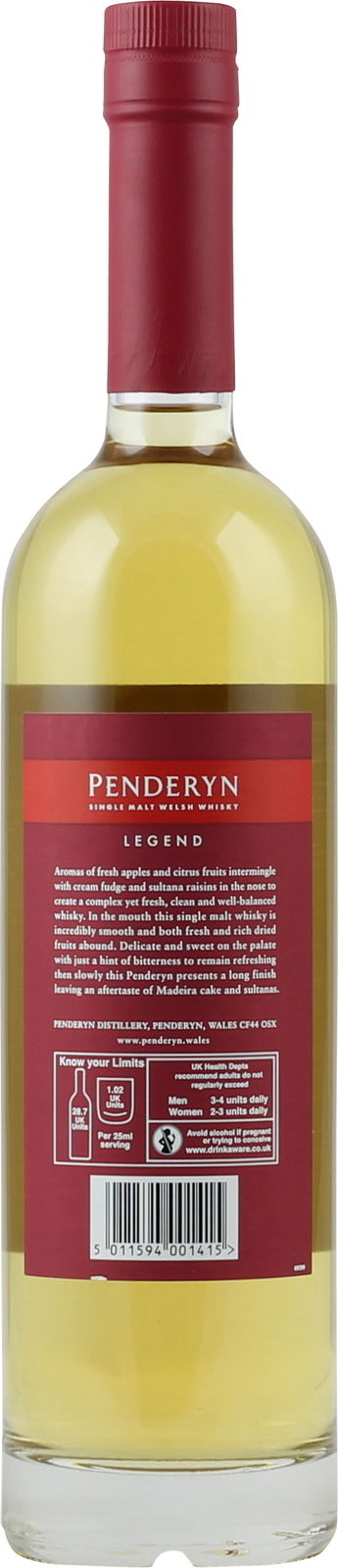 Welsh 0,7 Single Legend Liter Malt Penderyn 41% Whiskey