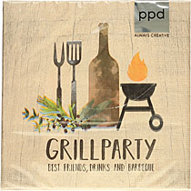 Servietten Motiv: Grillparty best friends, drinks and b