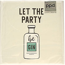 Servietten Motiv: Let the Party be Gin 33 x 33 cm - neu