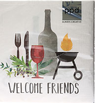 Servietten Motiv: Welcome Friends, für die Tafel Servietten Motiv: Welcome Friends, für die Tafel
