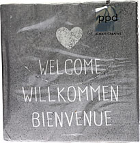 Servietten Motiv: Welcome Willkommen Bienvenue, Barzub Servietten Motiv: Welcome Willkommen Bienvenue, Barzub