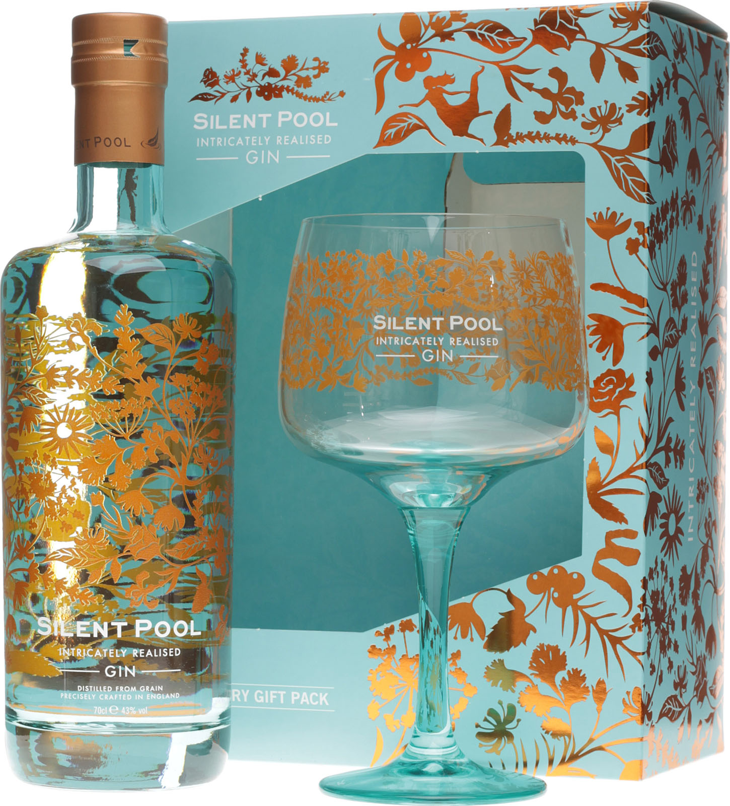 Silent Pool Gin + Glas, Premium Gin im edlen Geschenkset